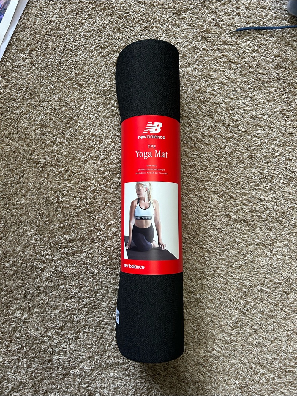 New Balance Red and Black TPE Yoga Mat